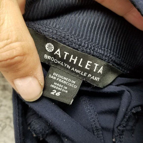Athleta Pants Womens 26 Brooklyn Blue Stretch High Rise Ankle - Picture 10 of 13